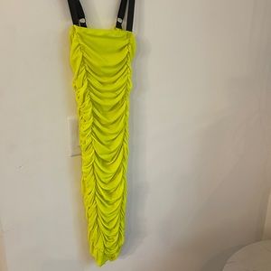 Neon Ruched Fashion Nova Dress.